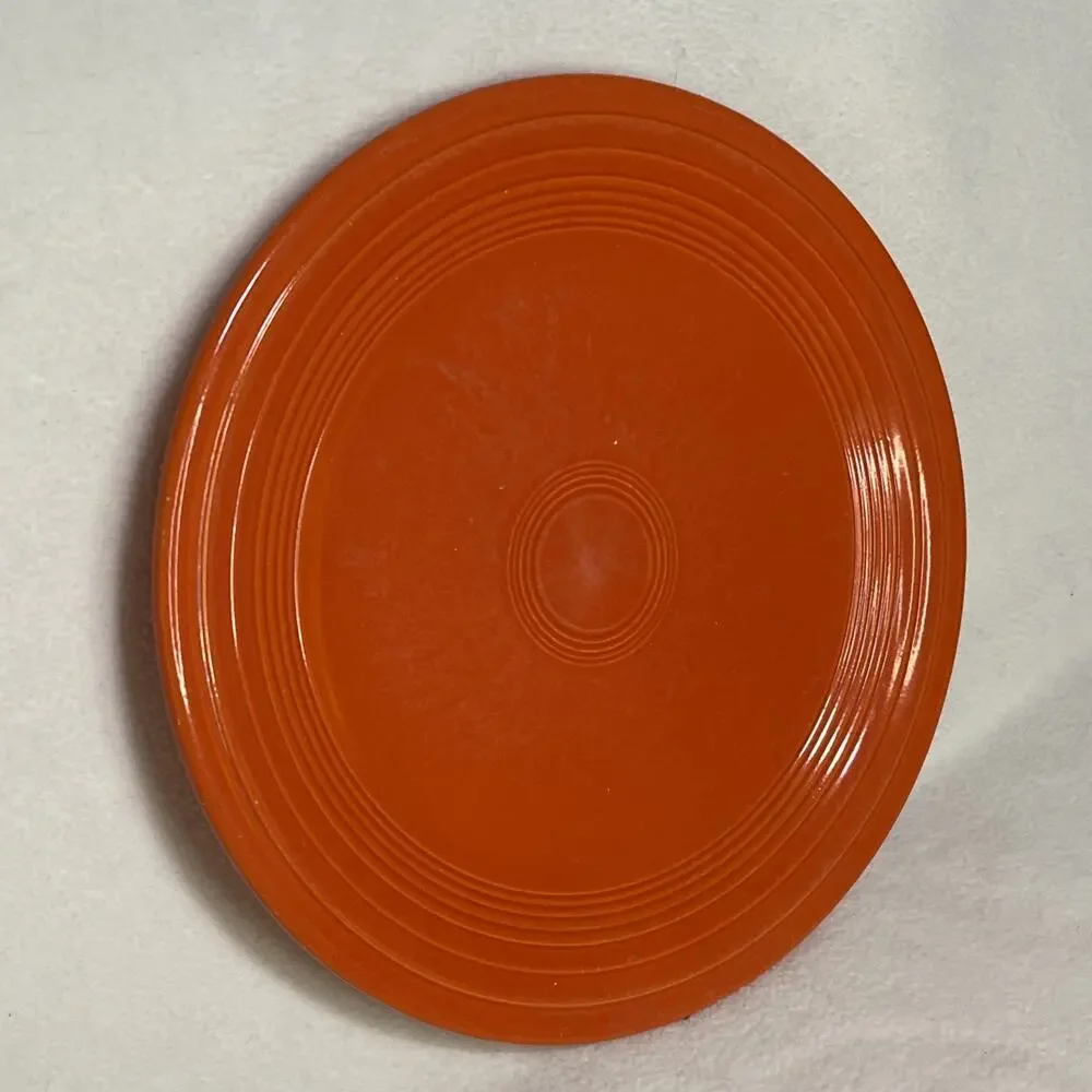 Vintage Fiestaware Orange Plate Fiesta ￼9.25” Glaze Flaw. See Description